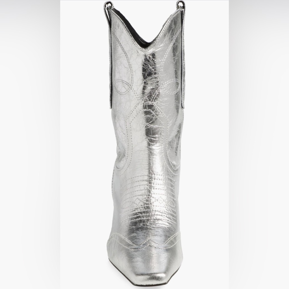 Steve Madden Metallic Silver Heeled Boots - Picture 4 of 6